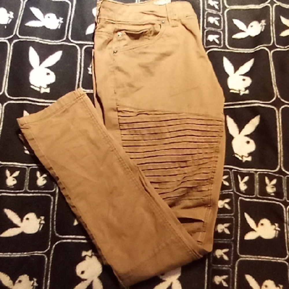Bauhaus Deluxe Tan Moto Style Pants Size 30